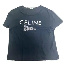 極美品】セリーヌ CELINE ロゴTシャツ ブラック イベントプリント L 