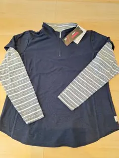 バンスポーツ　ハーフジップ　ゴルフウェア　スポーツ　長袖　ボーダー　 ロゴ　LL