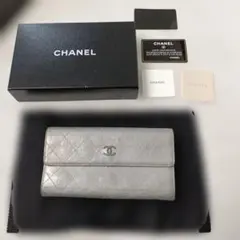 美品✨ シャネル Vステッチ スモールジップウォレット スタッズ 長財布 
