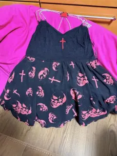 スカルとクロスのノースリーブミニワンピースのサムネイル