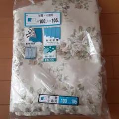花柄ドレープカーテン 100x105cm　半間　小窓用　裏地付き　２枚セット