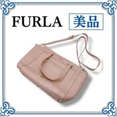 FURLA フルラ ショルダーバッグ クロスボディ ピンクベージュ レザー