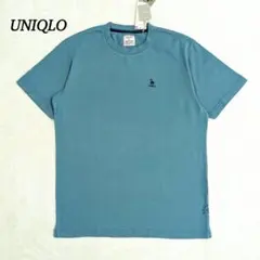 新品 ユニクロ Tシャツ 【L】 MLB ドジャース ワンポイント ロゴ 青緑