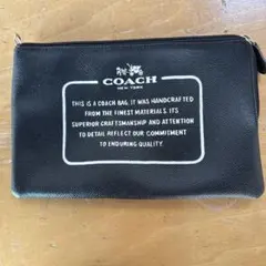 COACH ブラック レザーポーチ