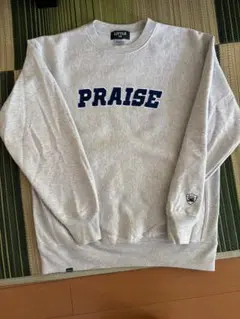 グレー PRAISE プリント トレーナー