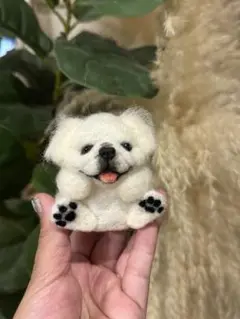 まんまるあにまるず　ペキニーズ　うちの子　マスコット　羊毛フェルト