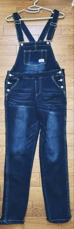 ダークブルー デニム サロペット レディース