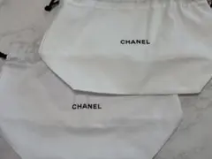 2枚セット⭐︎シャネル　コットン　ポーチ　大　巾着型　オリジナル　巾着袋
