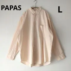 PAPAS パパス WALL GUY SHIRT ストライプ シャツ L