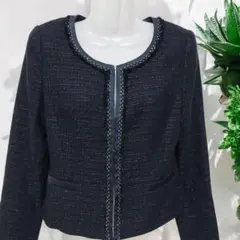 アンタイトル　ノーカラーツイードジャケット　ラメ入り　サイズ2