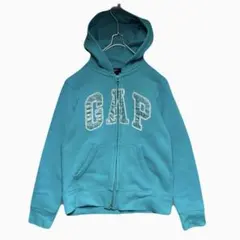 GAPジップパーカー ターコイズブルー ラメ キラ y2k 平成ギャル
