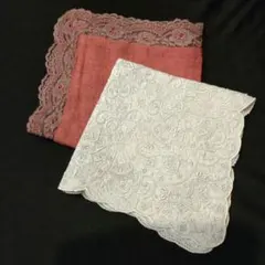 レース刺繍ハンカチ　 刺繍ハンカチ　汕頭ハンカチ　レースハンカチ　汕頭レース