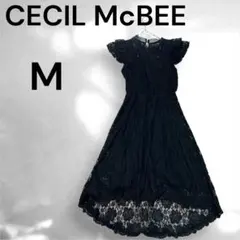 セシルマクビー　ブラック レース ワンピース M 二次会　結婚式　パーティ