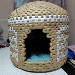 ヴィンテージラリーキルトのスツール 猫ハウス キャットスツール