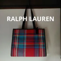 ◆RALPH LAUREN コットン&レザー トートバッグ レザー◆