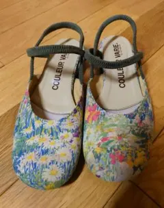 COULEUR VARIE 花柄 フラットシューズ 23.5cm　サンダルのサムネイル