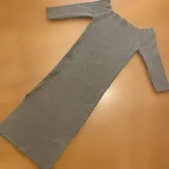 ジェイダ❤️リブニット ロングワンピース グレー
