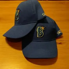 Bロゴ刺繍 ブルーキャップ 2個セット