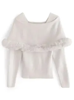 GRL ファー付きケープ風ニットトップス[an1344]