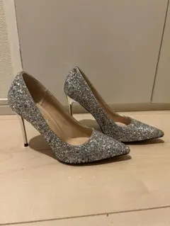試し履きのみ•シルバー グリッターハイヒール•BIGTREE