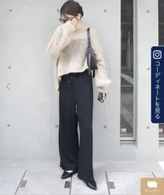 ★fifth ポケット付きリブパンツ　BK XS★