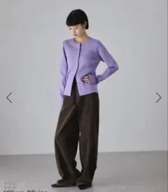 【ADAM ET ROPE'】セレクトレングスクルーネックニットカーディガン