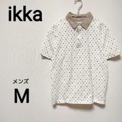 ikka メンズМ　半袖ポロシャツ　総柄　2248のサムネイル