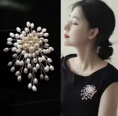 ブローチコサージュ白セレモニー上品豪華大人可愛い入学卒業ママピンお花アクセサリー