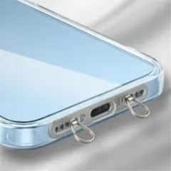 ラスト1点　シルバー　スマホストラップホルダー　2点吊り　ステンレス　丈夫　軽量