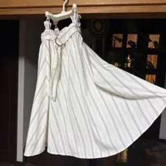 ストライプ柄 フレアスカート ベルト付き Mサイズのサムネイル