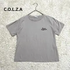 【C.O.L.Z.A】コルザ　半袖Tシャツ　グレージュ　ロゴT バックプリントのサムネイル