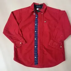 TOMMY HILFIGER 長袖コーデュロイ素材シャツ 7T クリスマスカラー