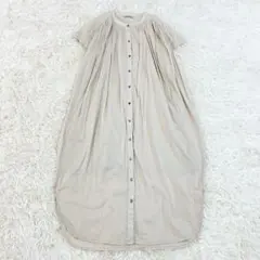トラッゾドンナ　ボリュームシャツワンピース　フレンチスリーブ　ギャザー　綿100のサムネイル