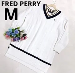 FREDPERRY TildenKnitDress ニットワンピース　白　長袖M