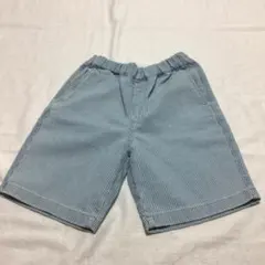 ユニクロ　ストライプイージーショートパンツ　ブルー　130cm キッズ