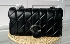 COACH コーチ タビー ショルダー バッグ 26キルティング ブラック金具