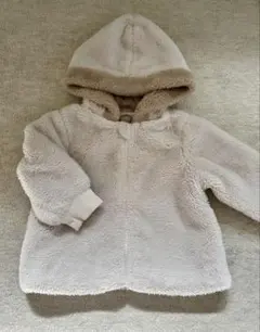 コムサイズム　ベージュ　もこもこ　パーカー　コート　アウター　女の子　90