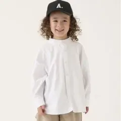 b・ROOM ビールーム オケージョン バンドカラーシャツ 100 白 ホワイト