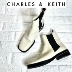 【未使用品】CHARLES & KEITHサイドゴアブーツ　チェーンヒール