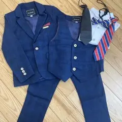 ネイビー チェック柄 スーツセット 110cm