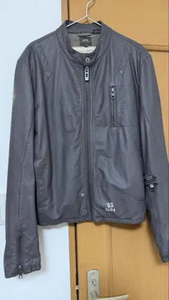 ジースターロウ　牛革　ジャケット　グレー