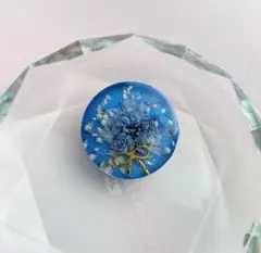 ハンドメイド　レジン　ヘアゴム　ブルー　ドライフラワー