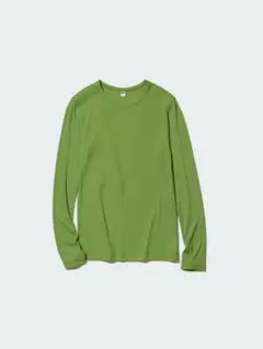 サイズL！UNIQLOユニクロ シアージャージークルーネックT（長袖）グリーン