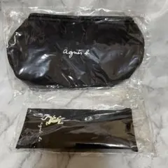 agnès b. ブラックポーチ+メイクブラシセット