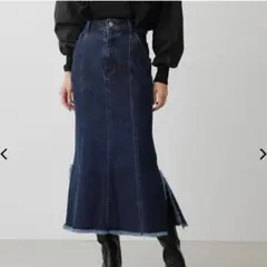 AZUL by moussy フリンジ マーメイド デニムスカート