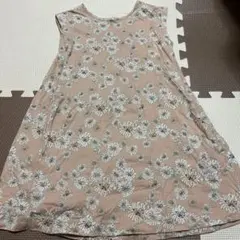 花柄 ノースリーブ ワンピース ピンク 110cm
