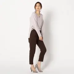 【美品】ラクーン混ニットＶネックプルオーバー /ラベンダー