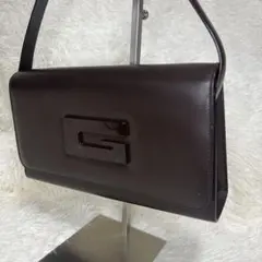 極良品✨GUCCI Gロゴ レザー ショルダーバッグ 黒 本革のサムネイル