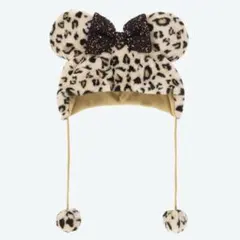 ミニー ヒョウ柄 ファンキャップ ブラウン 被り物 ブラウン