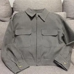 GU チェッククロップドシャツジャケット